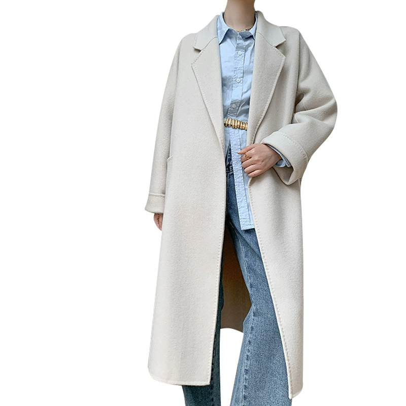 Woolen double-sided demi-season suit, solid coat, 2024 years