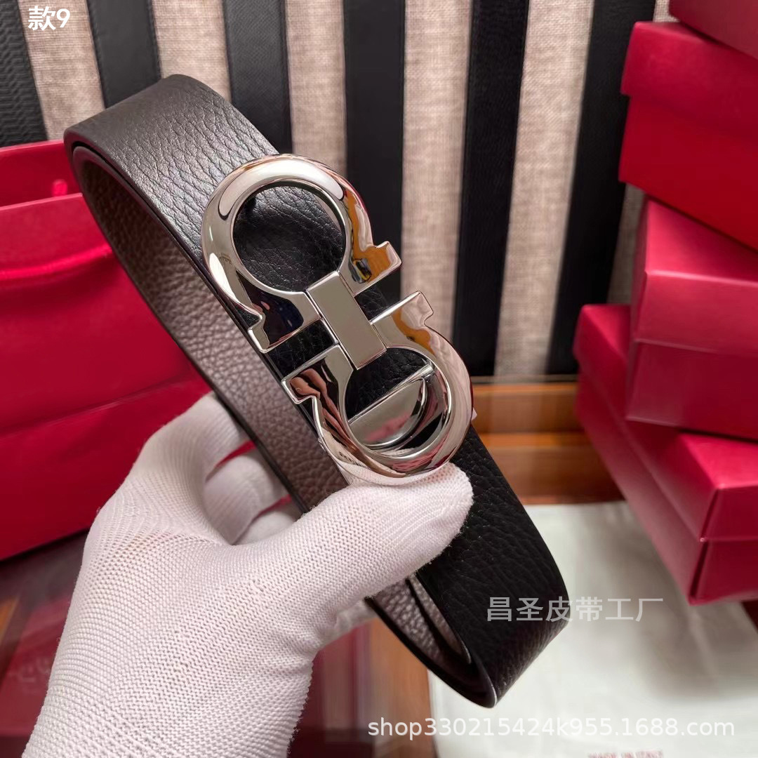 9. 글로시 건 버클 + 블랙 브라운 (라이치 패턴/경계 없음)