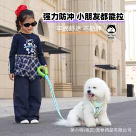 宠物胸背带宠物牵引绳防爆冲多巴胺牵引绳工字型胸背户外牵引绳