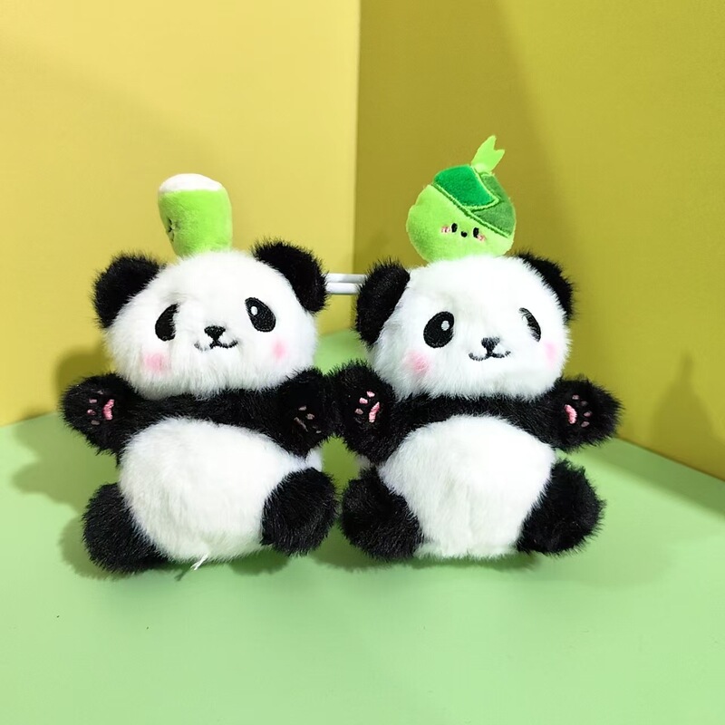 Cute Trendy Panda Plush Toy Pendant Keychain Backpack Accessory Small Doll