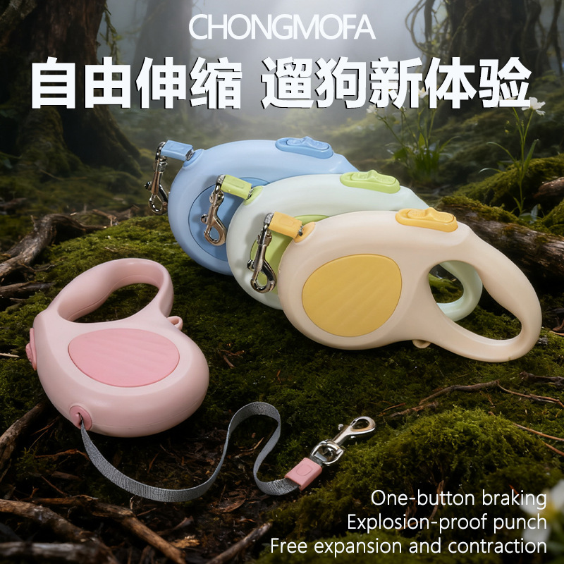 Dog Leash Automatic Retractable Dog Walking Rope Anti-Breakaway Medium and Small Dog Leash Teddy Pet Supplies