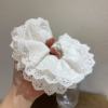 Zhao Lusi, the same large lace hair ring double -layer lace, beautiful French romantic hollow large intestine ring hair accessories