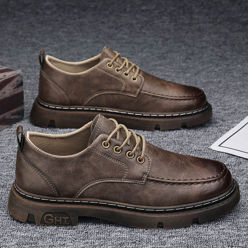 Leather Autumn British Style Business Work Casual Sneakers For Men New Versatile Men's Shoes_vogvips.com