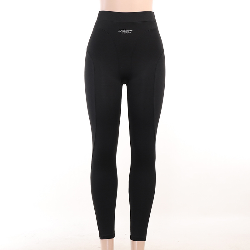 Femmes Des Sports Couleur Unie Spandex Polyester Impression Actif Bas Les Pantalons De Survêtement display picture 7