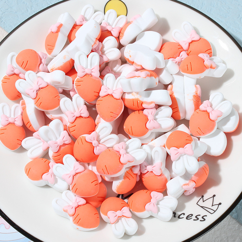 Cartoon Bow Carrot diy Handmade Hair Accessory Headline Keychain Hole Shoes Cream Glue Mobile Phone Case Jewelry