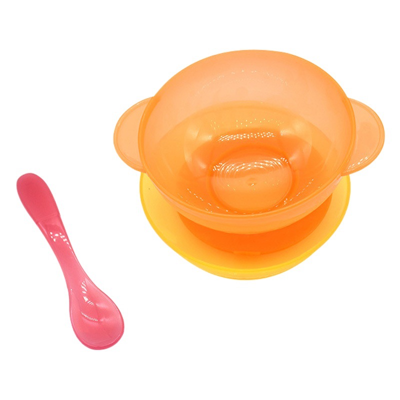 Baby Suction Cup Bowl Set, Infant and Children Training Bowl, Rubber-Coated Bowl, Baby Bowl, Tableware, Feeding Suction Cup Type