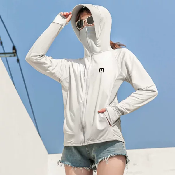 Ice Silk Sun Protection Clothing for Women, New Summer Style, Breathable, Slim-Fitting, Thin Jacket, Sun Protection, Anti-Ultraviolet Fishing Sun Protection Clothing