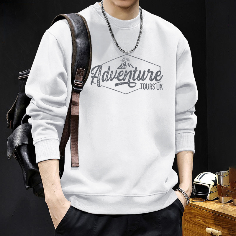 Suéter masculino primavera y otoño nuevo inns suelto marca de moda letras impresión casual japonesa camiseta de manga larga moda blusa de cuello redondo