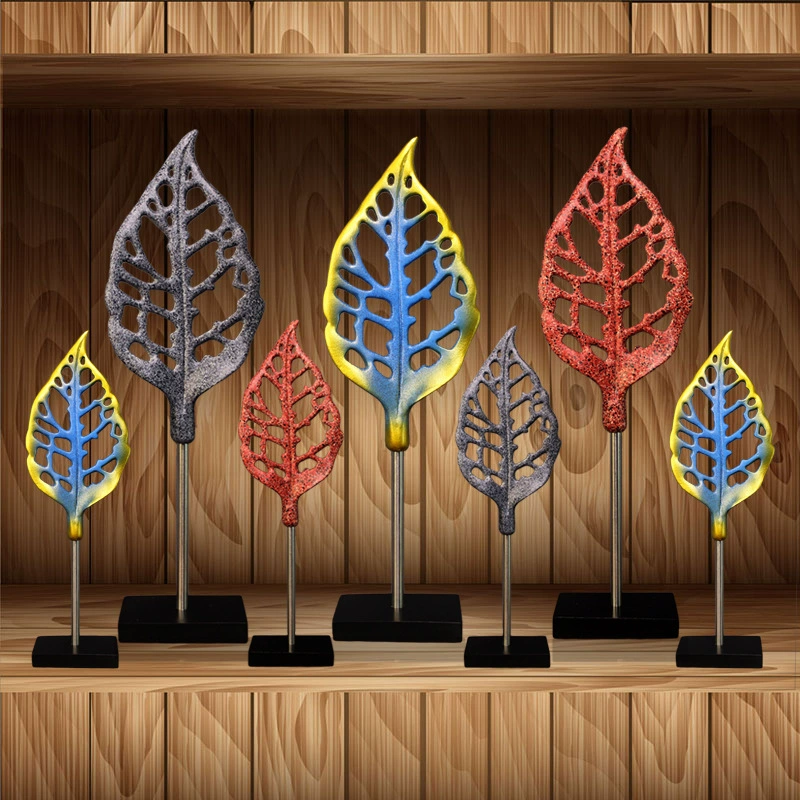 Трансграничные изделия из смолы подарки простая современная модель комнаты мягкое украшение творческий дом гостиная абстрактные украшения из листьев