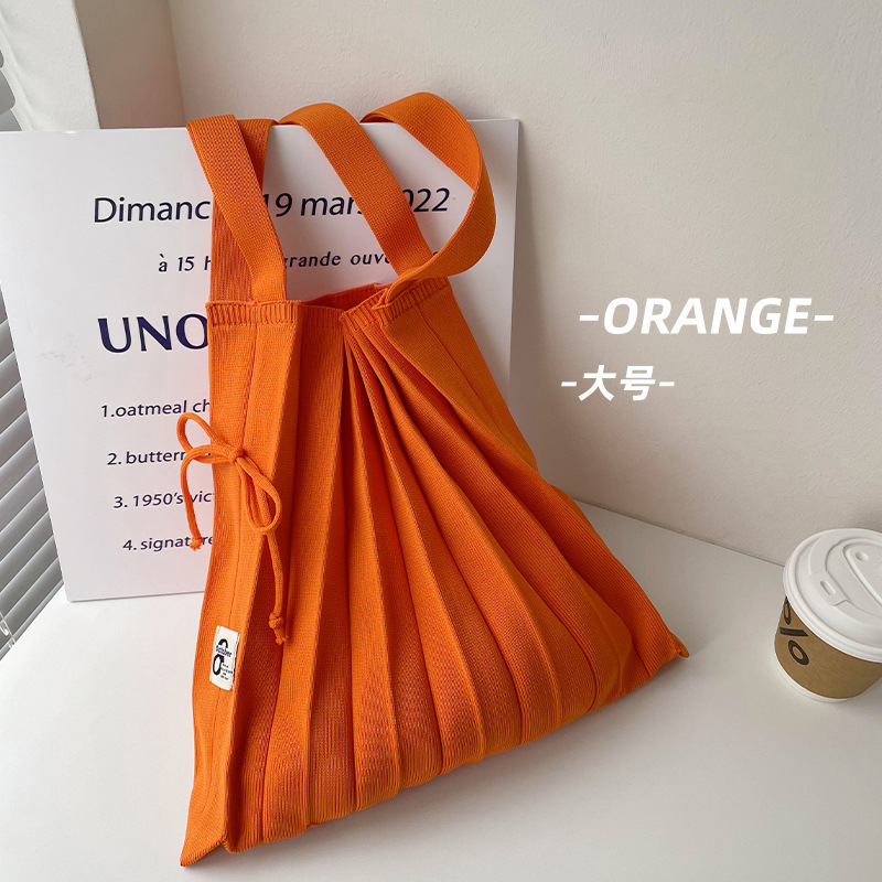 Corea del Sur Dongdaemun nicho bolso arco iris bolso plegable bolso de hombro de punto bolso de mano