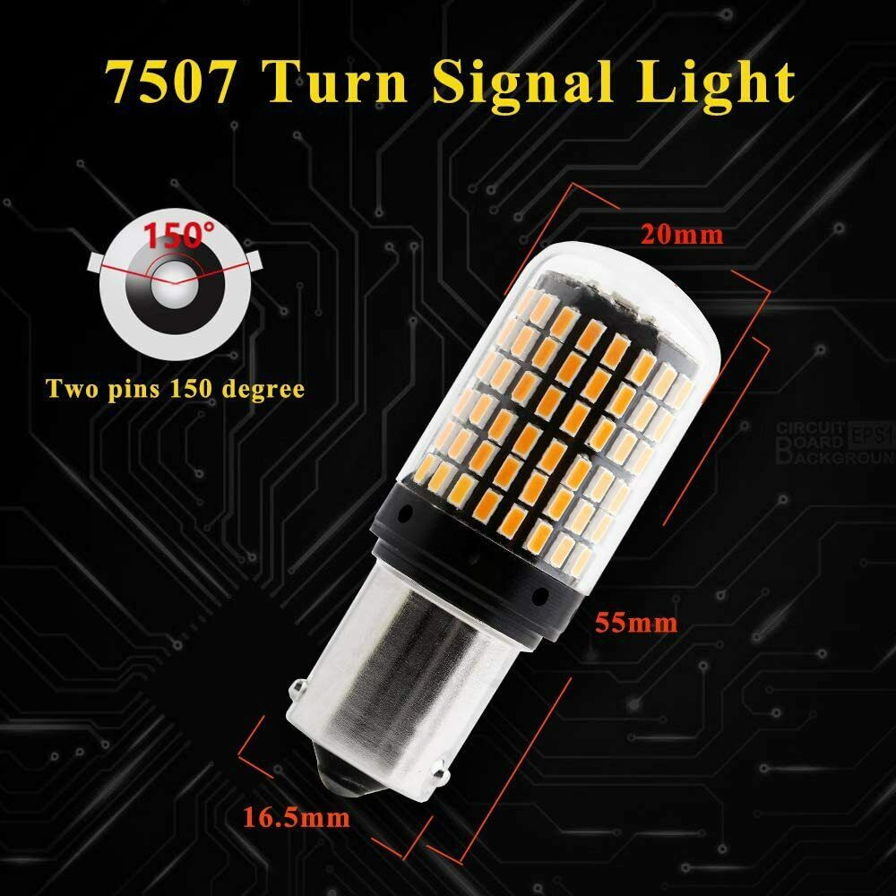 Auto LED luces de dirección luz de esquina 3014 144smd 1156 1157 luz de freno de alto brillo decodificación luz diurna