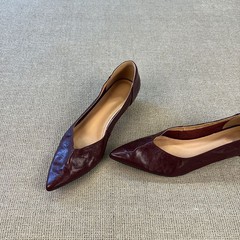 羊皮版~浅口一脚蹬单鞋女百搭超软底尖头通勤百搭简约女浅口单鞋