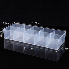 PP 蓋なし 10 コンパートメント収納ボックスマルチコンパートメント透明プラスチックボックスヘッドロープトレイビーズボックスジュエリー雑貨ディスプレイボックス