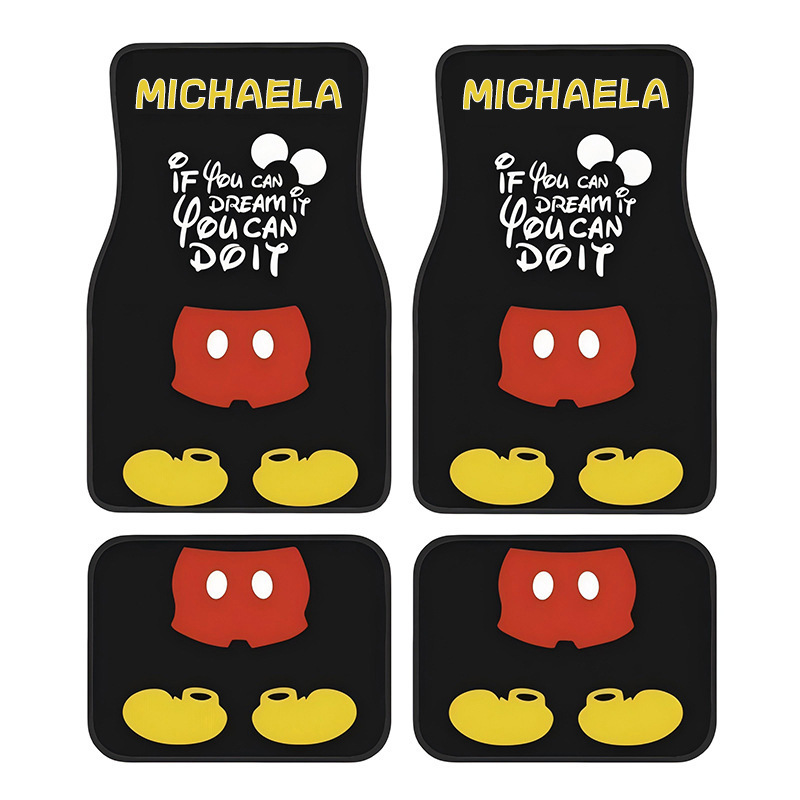 Cross-Border Temu Cartoon Car Floor Mats, Skin-Friendly, Dust-Proof, Easy-Care Floor Mats, Four-Piece Set, Stain-Resistant and Wear-Resistant Mats, Dropshipping