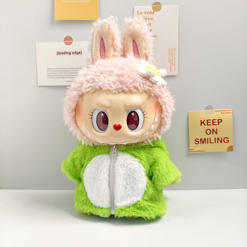 Ropa de muñeca de peluche de vinilo Labubu de 38cm para ropa de muñeca La Bu Time to Chill