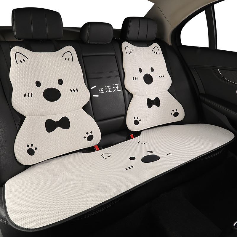 車の座布団四季通用の亜麻の座布団の新型ネットの赤いかわいい西高地の子犬の後列の単シートのカバー|undefined