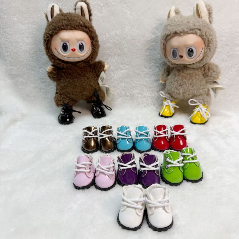17cm Labubu 10cm Cotton Doll Toy Accessories Doll Shoes Doll Clothes 3.5cm Small Leather Shoes