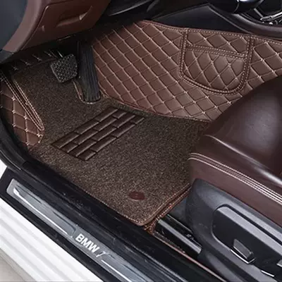 Modelə uyğun ayaqaltı | special floor mat is large - double-layer-main-driving-brown-leather-brown-silk-ring