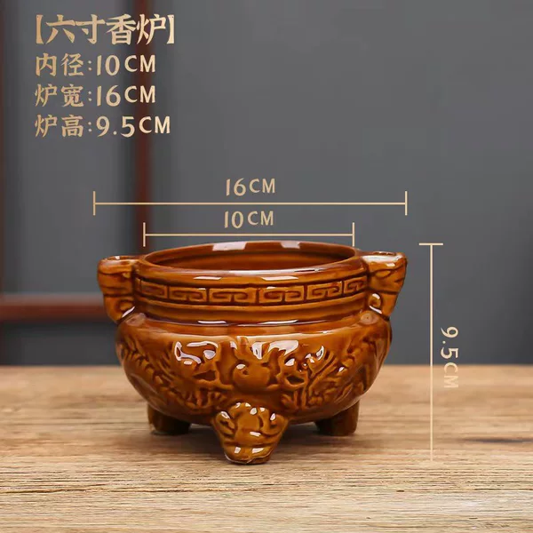Three -footed copper color 6 inches (total width 16 cm)