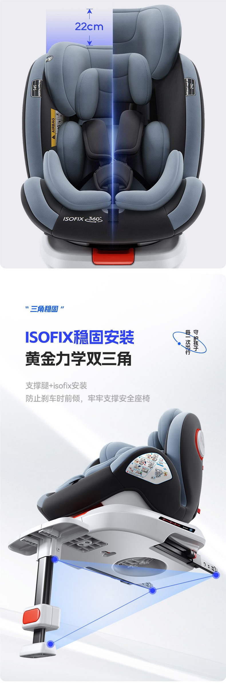 Qiao Beibi Kids Safety Seat for Cars, Suitable for Infants and Toddlers, Newborns, Ages 0-4-12, Can Sit or Recline