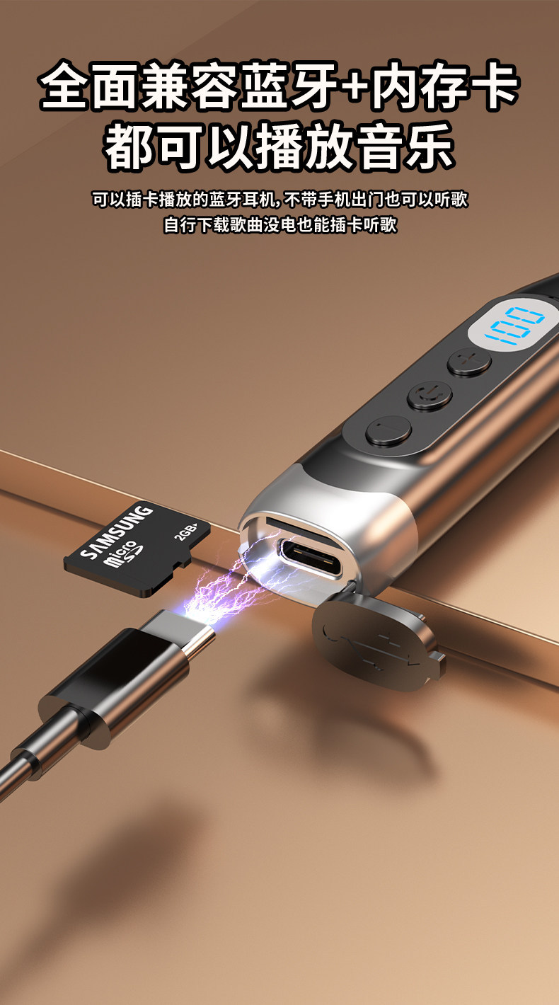 New neck-hanging Bluetooth headset 25, wireless live streaming, long battery life, karaoke ear-monitor, sports, card slot, high-definition music listening