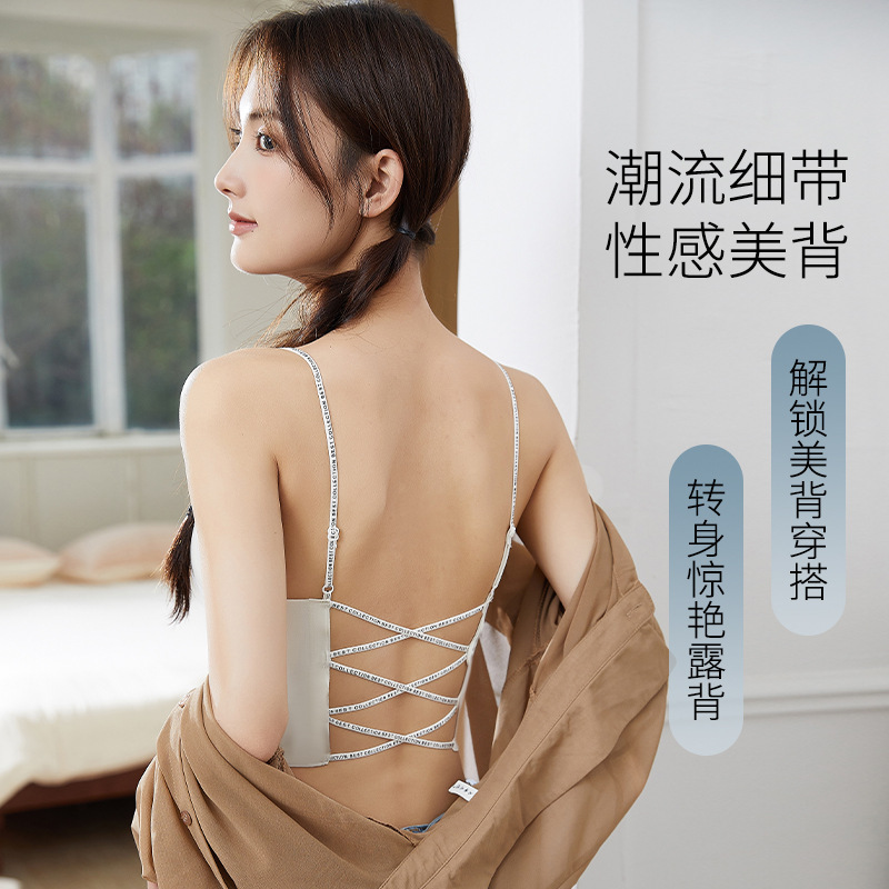 뜨거운 여자 섹시한 크로스 레터 카미솔 내부 조끼 여자 여름 브래지어 원피스 아우터 탑