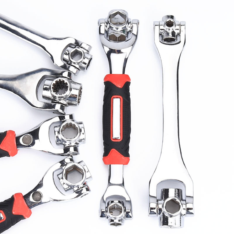 多用扳手52合1多功能八合一套管狗骨头套筒360度8-21mm组合装