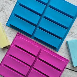 8-Connected Rectangular Soap 225 Silicone Soap Mold Long Chocolate Biscuit Baking Mold