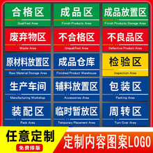 工厂仓库房办公区域标识牌门牌分区指示物料货架分类标示制作挂牌