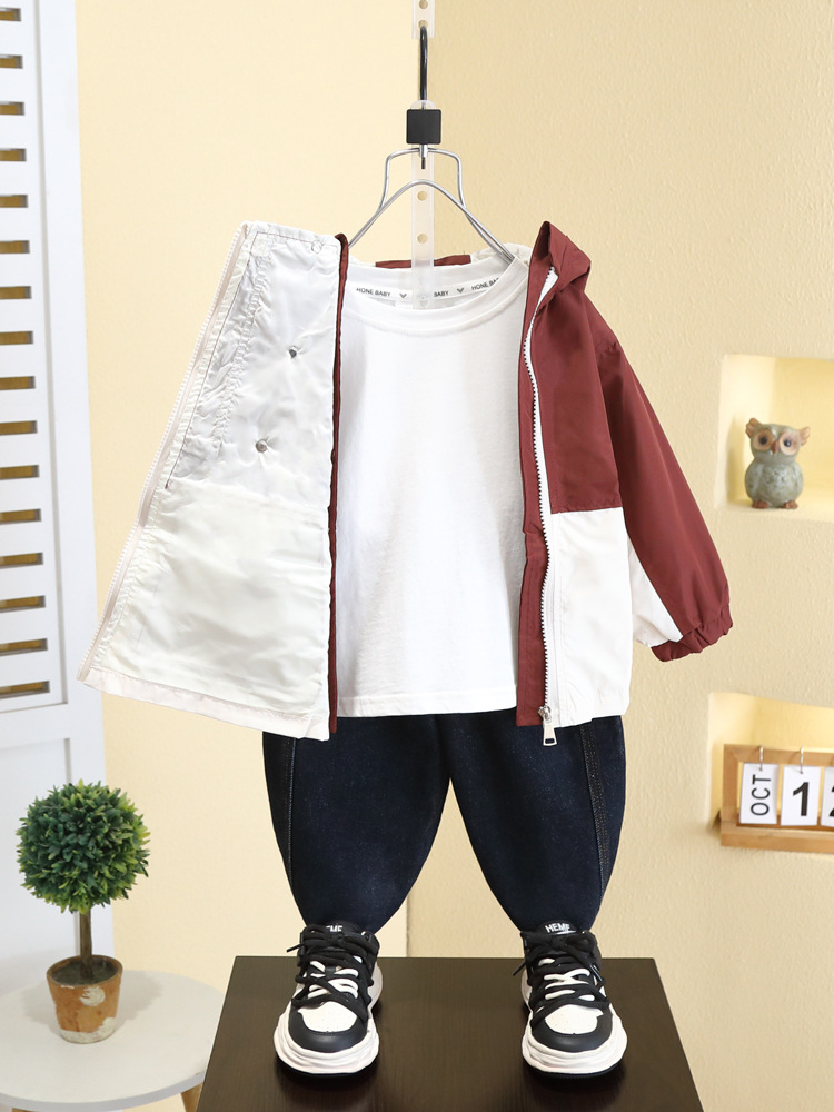 7562 chaqueta de niño primavera y otoño 2025 nueva chaqueta de primavera para niños ropa exterior cortavientos de primavera para niños