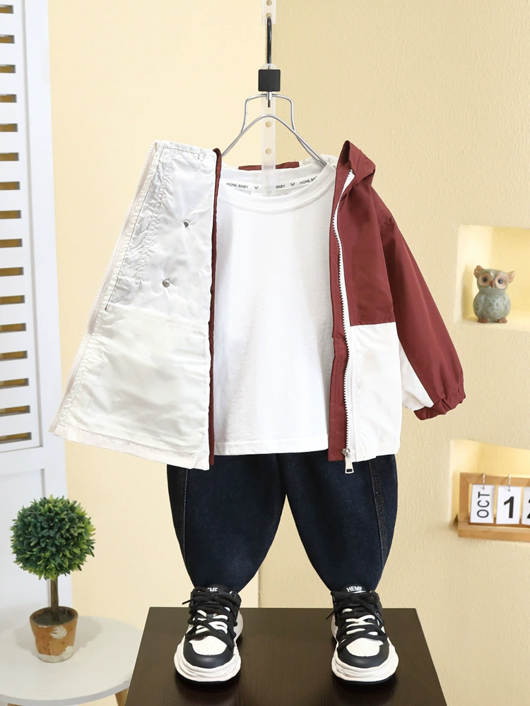 Autumn jacket for boys, spring children's trench coat, western style
