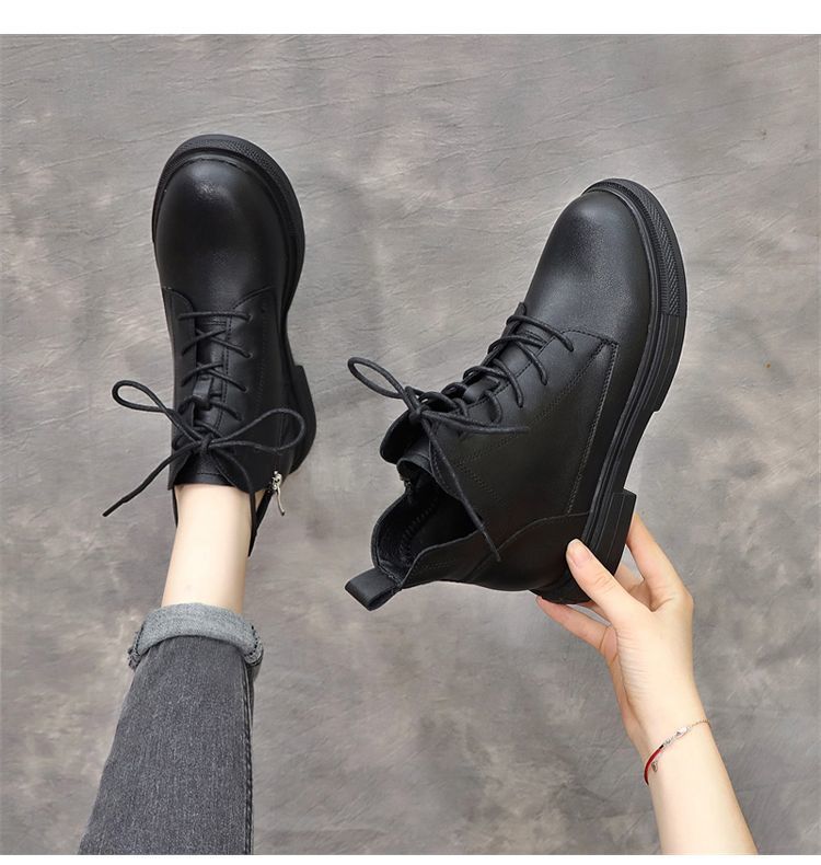 Showy Feet Martin Women's British Style 2024 New Spring and Autumn Single with Plush Thin Short Boots Large 41_voghion.com