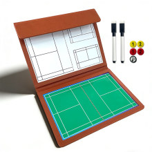 皮革羽毛球折叠战术本双面磁性可写擦比赛教练讲解指挥板