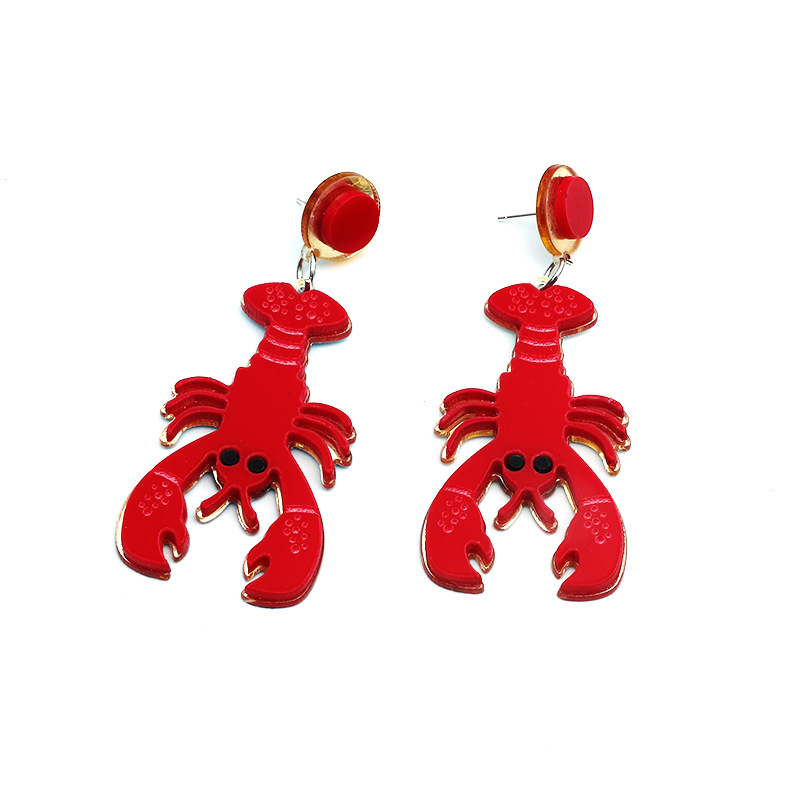 wholesale jewelry three-dimensional lobster earrings nihaojewelry