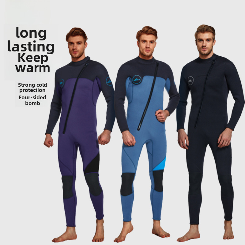 鯊巴特新款3MM潛水服男款 保暖濕衣潛水衝浪衣游泳衣衝浪服水母衣
