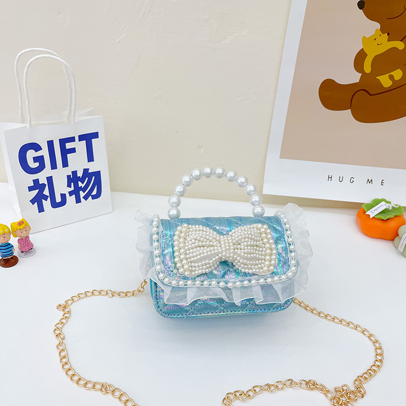 Bolso bandolera de moda de un solo hombro nuevo estilo niña estilo occidental perla portátil mini lindo bolso de perlas de un solo hombro