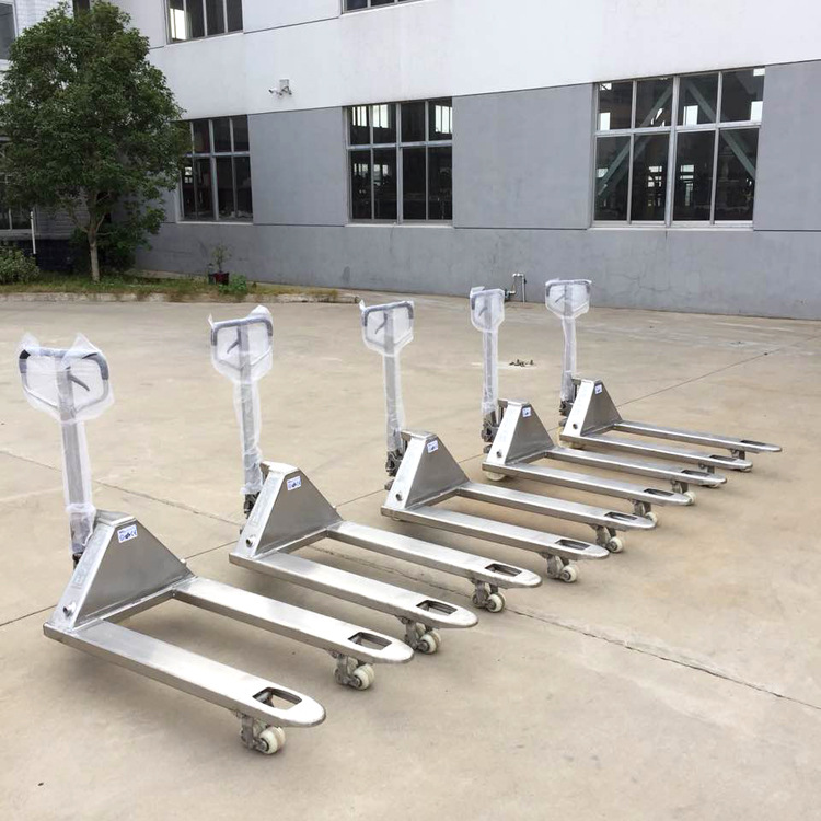 3吨5吨不锈钢手动搬运车镀锌液压地牛防腐蚀手拉叉车手托车