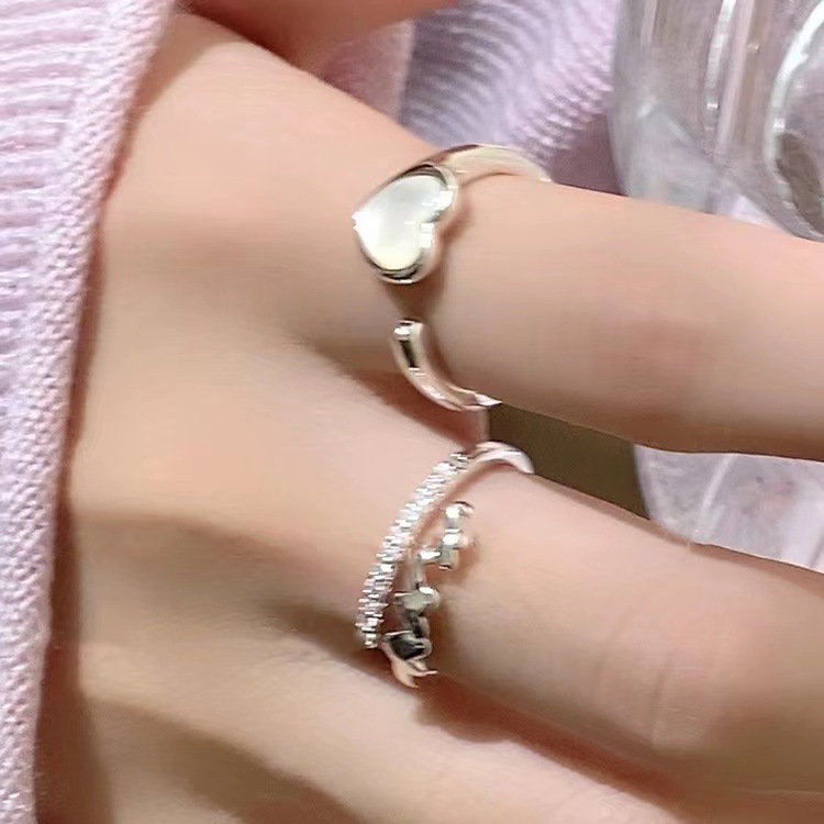 Elegant Designer Ring With Heart Shell For Women, Adjustable Fit_voghion.com