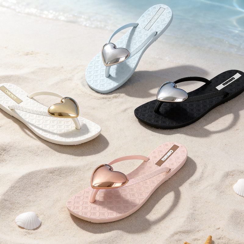 2026 New Style Heart-Shaped Flip-Flops for Women, Summer Home Non-Slip Flat Beach Thong Sandals That Can Be Worn Outside 2026 New Style Heart-Shaped Flip-Flops for Women, Summer Home Non-Slip Flat Beach Thong Sandals That Can Be Worn Outside