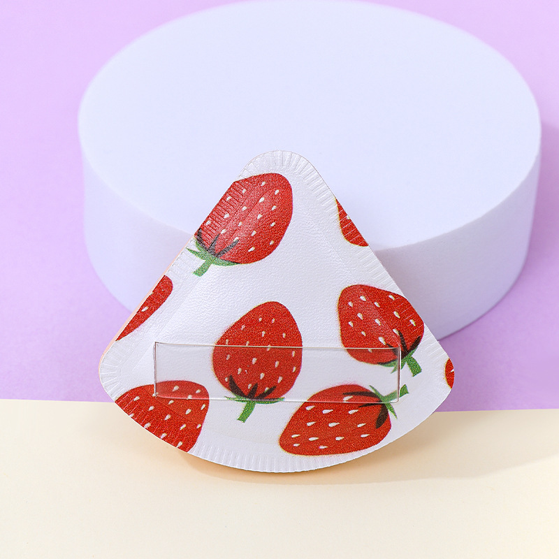 Fábrica personalizada serie de frutas soplo de algodón de azúcar no come polvo triángulo de maquillaje esponja cojín de aire herramientas de belleza al por mayor