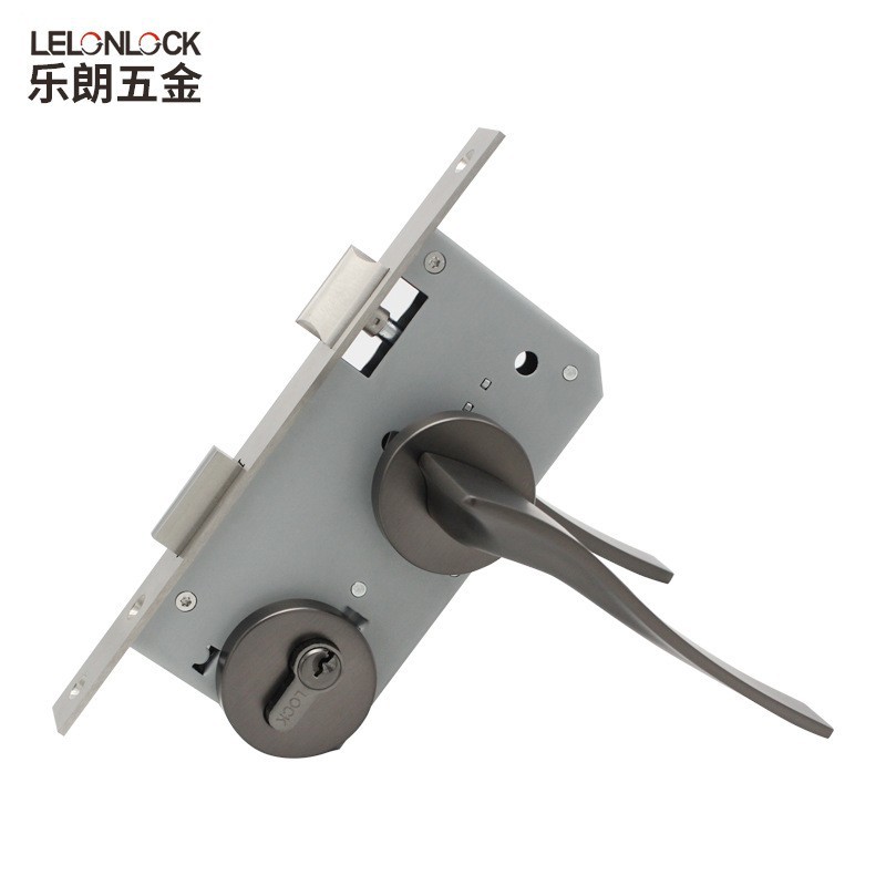 Le Lang personalizado dormitorio interior estándar europeo gris cerradura de puerta cerradura de puerta de baño separada cerradura de puerta de aleación de zinc silenciosa