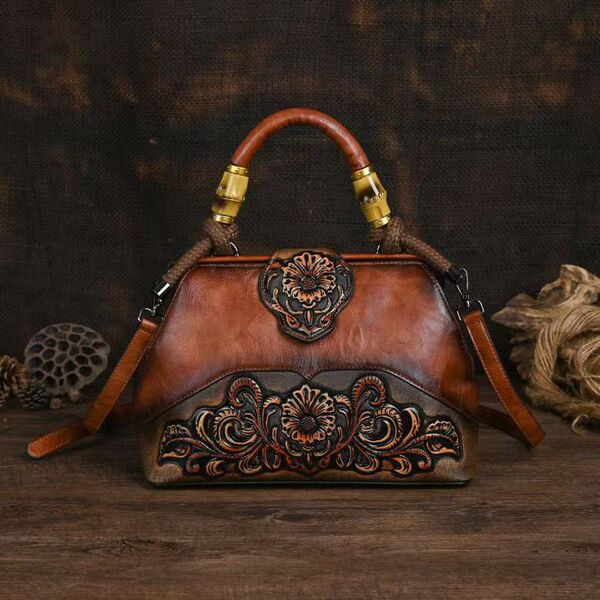 Retro capacious ethnic one-shoulder bag