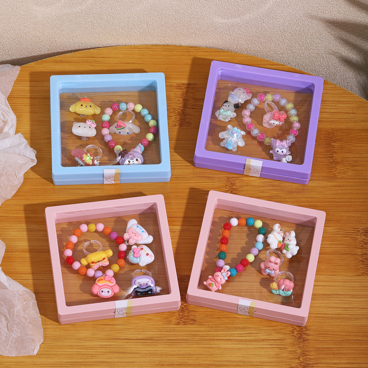 Niños dibujos animados hermosa pulsera niña cristal cuentas pulsera Baby Gallery Lomi conjunto de joyas pulsera de mujer