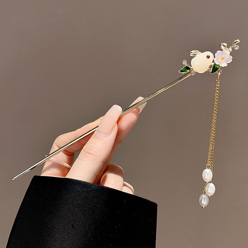 新しい中国風の合金の花のヘアピン、古代スタイルのヘアピン、ハイエンドの軽い高級タッセルヘアピン、ヘアアクセサリー卸売|undefined