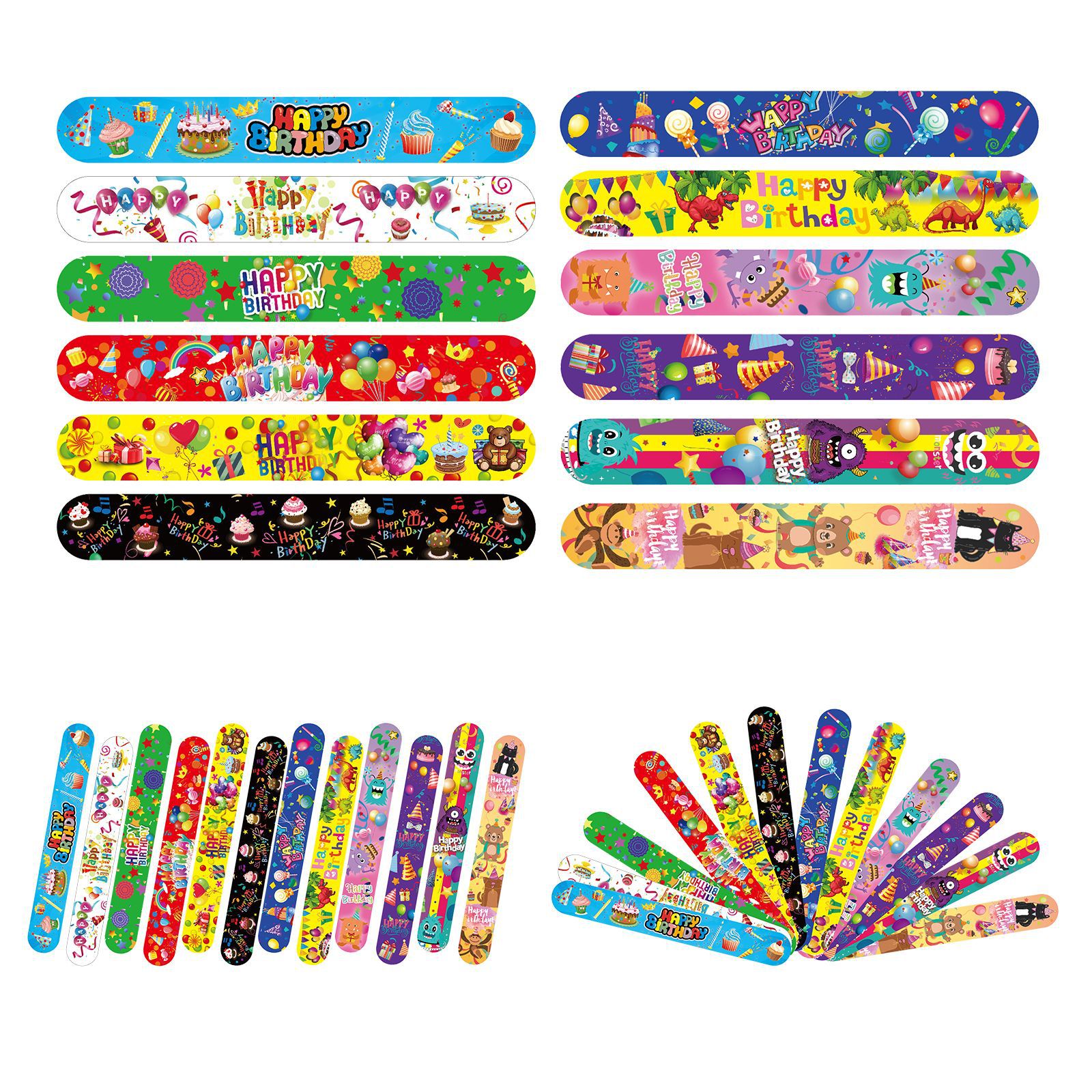 Cantidad de dibujos animados transfronterizos tema de fiesta de cumpleaños PVC anillo de cumpleaños pulsera de anillo de palpitación encantadora diversión infantil