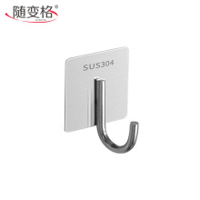 不锈钢加厚挂钩粘钩承重厨房宿舍墙上门后挂衣钩免打孔单钩挂钩子