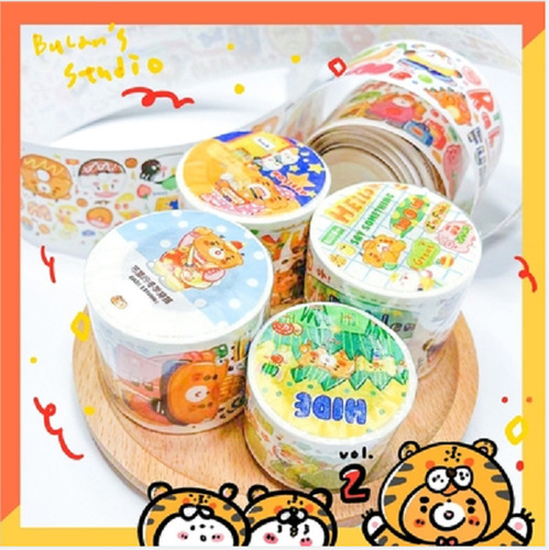 【Bulan Tape Full Roll Collection】Special Oil and Paper Tape Supermarket Food Material Collage Journal Sticker