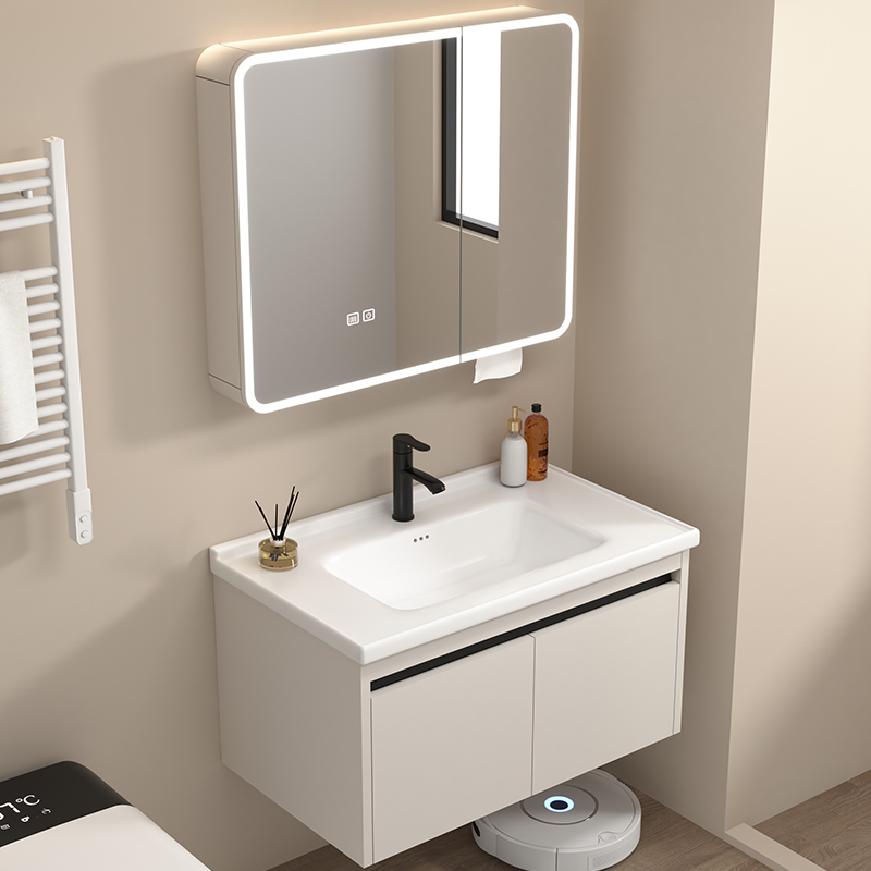 Cream-Colored Bathroom Sink and Cabinet Set, Washbasin Cabinet, Bathroom Cabinet, Ceramic Integrated Basin Cream-Colored Bathroom Sink and Cabinet Set, Washbasin Cabinet, Bathroom Cabinet, Ceramic Integrated Basin