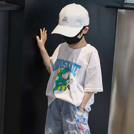 儿童短袖t恤洋气潮男童夏季韩版半袖童装中大童2023新款宽松上衣