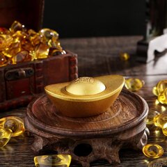 銅仿真金元寶轉轉桌面工藝品水桶擺件進寶解壓指尖陀螺手把件喬遷